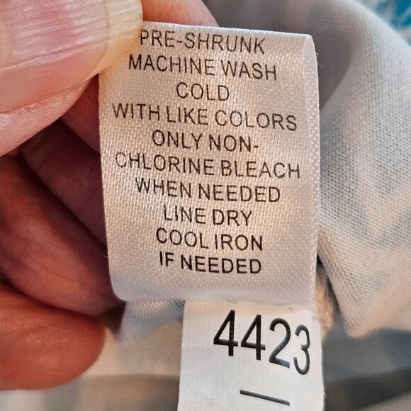 Lulu-B Turquoise & White Geometric Print Dress Large UPF Catalina Cloth - Picture 7 of 10